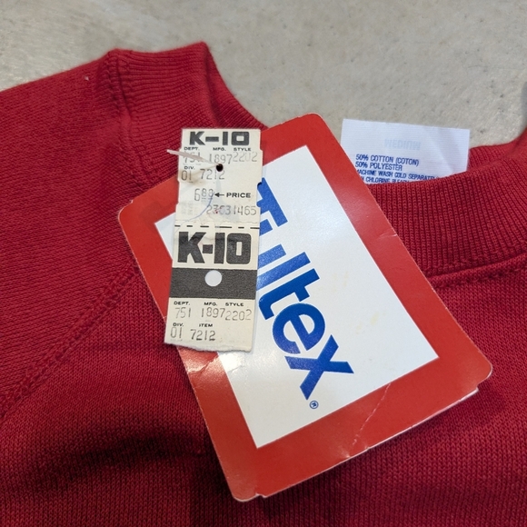 VTG 80s-90s Deadstock Tultex Sweatshirt Mens M Red Blank - Picture 3 of 7